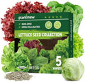 Heirloom Lettuce Seeds - 5 Varieties Lettuce Seeds for Planting - Black Seeded Simpson, Iceberg, Buttercrunch, Parris Island Cos & Lolla Rossa Lettuce - Home Garden & Hydroponic Seeds by PLANTMEW
