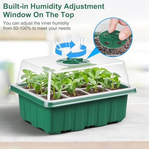 10 Pack Seed Starter Trays, 120 Cells with Humidity Domes and Base Trays - Image 3