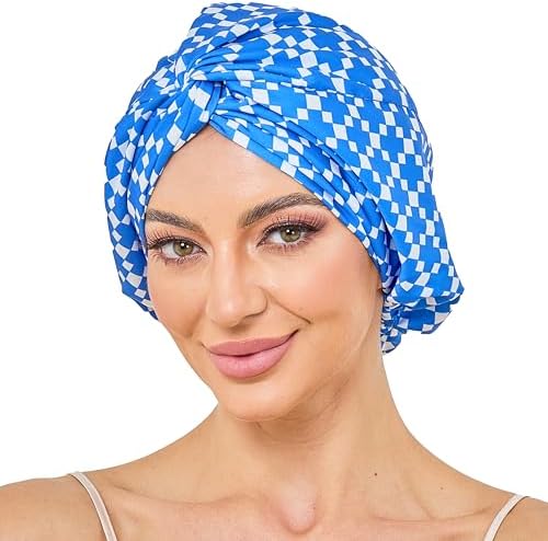 Adjustable Silk Bonnet Satin Curly Hair Wrap for Sleeping Women Anti-Frizz by KAAHYNNO
