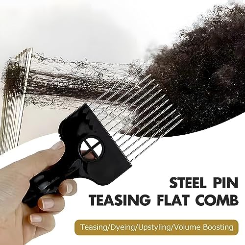 3-Piece Stainless Steel Afro Hair Pick Set, Fist Design for Men & Women, Perfect for Natural Curly Afro Hair, Essential Hairdressing Styling Tool - Image 3