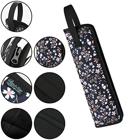 Beautyflier Premium Universal Flat Iron Holder Tavel Bag, Heat-Resistant Canvas Travel Tote Bag for Hair Straighteners, Ideal for Home & Travel Use, Fits Most Hair Tools (White Flower) - Image 4
