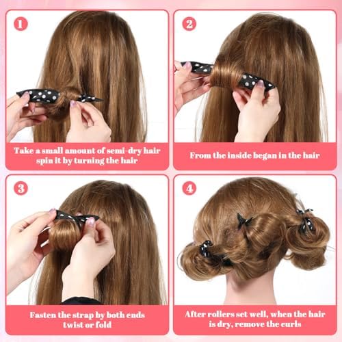 15 Pcs Hair Curler Rollers Soft Satin Sponge Rollers DIY Night Sleep Foam Hair Styling Tools Flexible Pillow Sponge Curlers for Women Tousle Hairstyle No Heat Heatless - Image 3