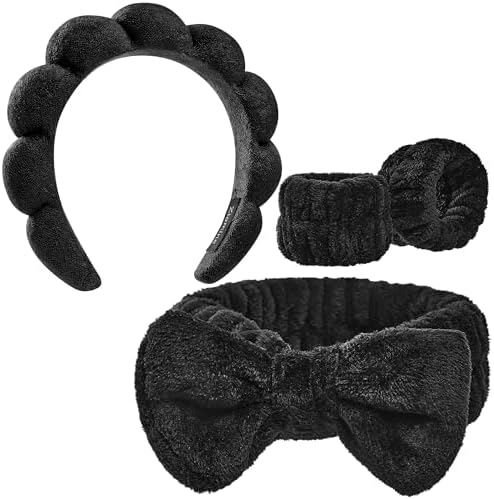 Ztomine Headbands for Women - Spa Headband and Wristband Set - Headband for Washing Face,Facial Mask,Makeup and Skin Care,Gifts for Women and Teen Girl Gifts Trendy Stuff by Ztomine