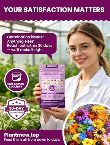 Wildflower Seeds Mix – Pollinator All-Stars, 20 Heirloom Varieties, 10,000+ Seeds (4oz) Covers 100-120 sq.ft. – High Germination for Bees, Butterflies, Hummingbirds & Moths Outdoor Garden - Image 7