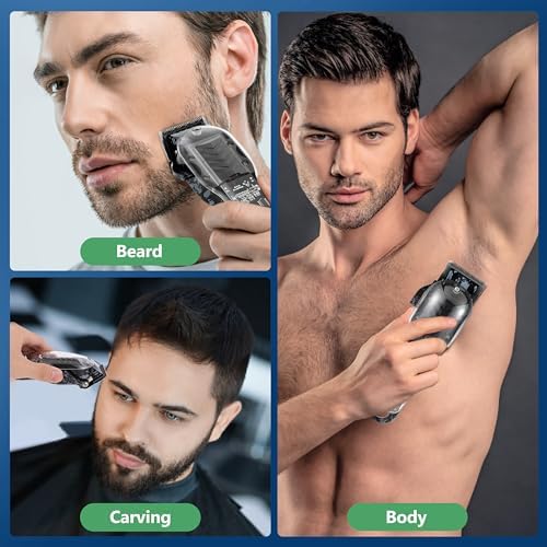Professional Hair Clippers for Men, Cordless Barber kit for Hair Cutting & Grooming, Hair Clippers Set for Barber Haircut with LED Display 8 Fade Taper Combs(Black) - Image 7