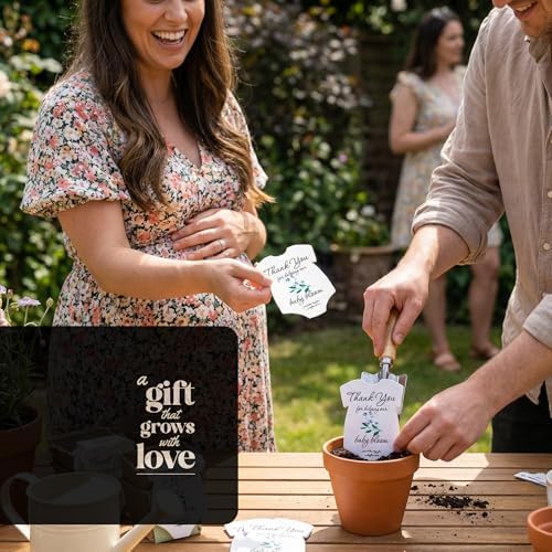 48 Blue Onesie-Shaped Gift Wrap Tags with Wildflower Seeds - Image 7