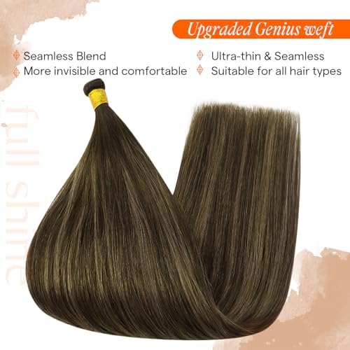 Full Shine Genius Weft Hair Extensions Human Hair Sew In 18 Inch 80g - Image 5