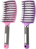 Magical Ultra Detangling Brush for Wet or Dry Hair, Detangler Brush, Fast Drying Styling Massage Hairbrush for Men, Women and Kids (Pink+Purple) by Heubek