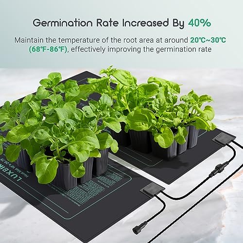 LUXBIRD Daisy Chain Seedling Heat Mat 10" x 20.75" Waterproof Plant Heating Pad, for Seed Starting, Germination, Hydroponics (Master Mat Required) - Image 3