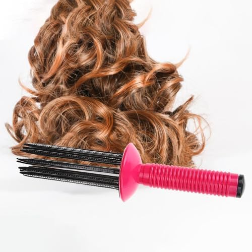 Generic Curly Hair Styler Tool, Air Volume Comb, Hair Styler for Curly Hair, Hair Curler, Hair Fluffy Curling Roll Comb, Curly Hair Styler Tool Hair Combs for Home Personal Use Travel (Red) - Image 2