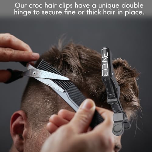 L3 Level 3 Croc Hair Clips for Styling, All Hair Types, 4-Pack - Image 3
