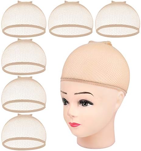 MORGLES Mesh Wig Caps 6 Pack, Closed End Beige Hair Nets for Women Men by Morgles