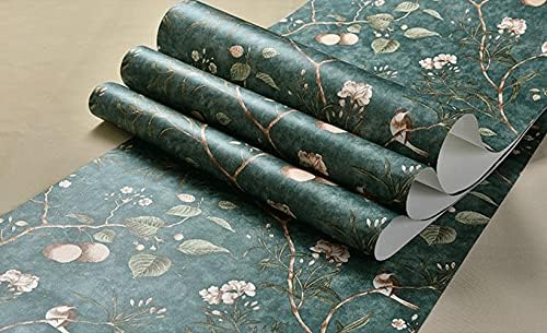 Q QIHANG Non-Woven Wallpaper 1.73' W x 32.8' L (Dark Green) - Image 3