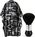 Professional Hair Cutting Cape with Neck Duster Brush, Salon Barber Cape, Hairdressing Accessories Floral Print by Borogo