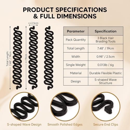 3 Pack Spiral French Braid Hair Braiding Tools for Women - Image 2