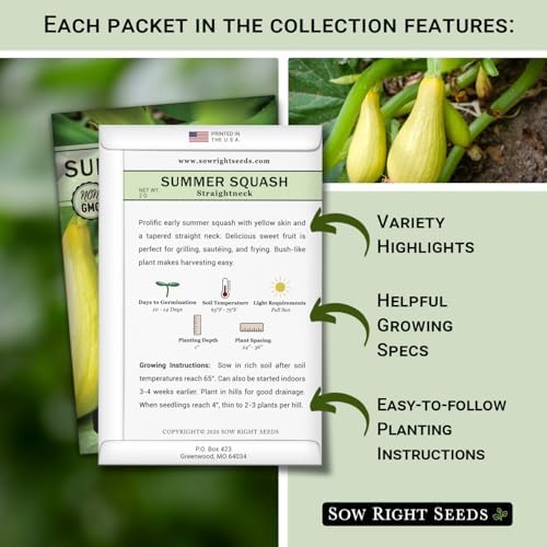 Sow Right Seeds - Mixed Squash Seed Collection for Planting Home Garden - Image 2