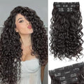 Vigorous Curly Clip In Hair Extensions,4PCS 20 inch Thick Curly Hair Extensions Lace Weft Clip Ins Invisible Natural Synthetic Hairpieces for Women,Black Brown(4/4K) by Vigorous