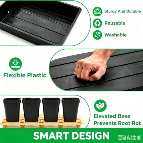 BeGrit Seed Starter Trays Durable Plant Trays 13x17inch Mesh Seedling Trays Perfect for Indoor, Outdoor, Greenhouses 10 Pack - Image 4