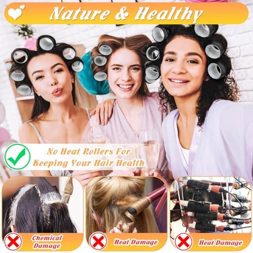 6 Size Hair Rollers for Women, 62 Pcs Rollers Hair Curlers - Image 4