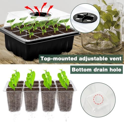Zeedix 6 Set Seed Starter Tray Kits with 90 Pack Coco Coir Pellets - Image 3