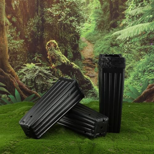 Tree Pots 50 Pcs, 11.2 Inch Deep Nursery Pots with Drainage Holes, Plastic Plant Containers for Citrus Seedlings, Vegetables and Garden Use - Image 7