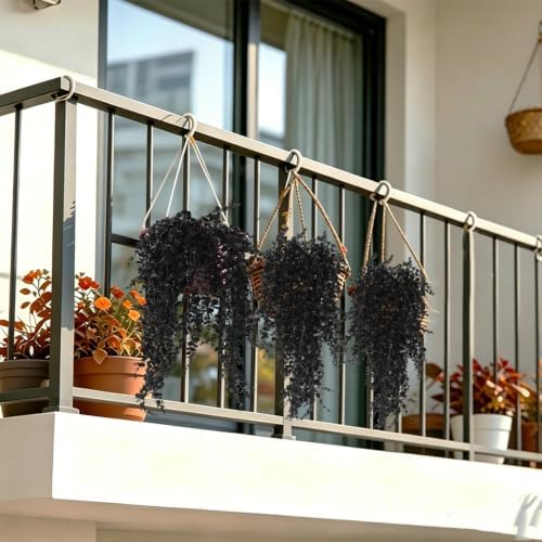RECUTMS Black Artificial Hanging Gothic Plant 31.5" Fake Fall Greenery Vine - Image 7