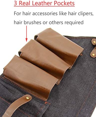 PERFEHAIR Hair Stylist Tool Belt, Salon Hairdresser Barber Hair Tool Belt Bag-Denim Fabricas and Real Leather - Image 5