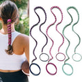 Ponytail Holders for Women, 25" Elastic No Tangle Spiral Hair Ties Damage-Free Pony tail Wrap for Thick Long Hair Motorcycle Hair Accessories for Sports- Bike Riding Swim Skiing- 3 Pack Colorful by Unknown