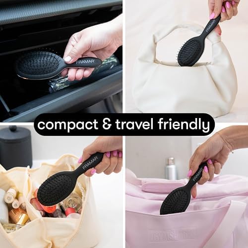 FRAMAR Mini Hair Brush Detangler, Mini Brush For Hair, Compact For Travel - Image 4