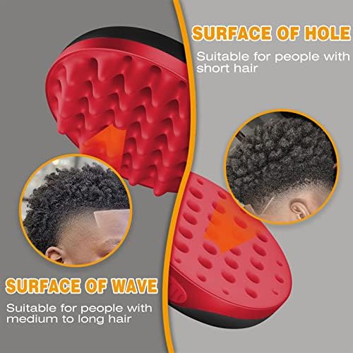 WTTORDE Silicone Curly Hair Brush, Twist Wave Tool with Big and Small Holes for Afro Curls, Two-Sided Use for Men, Women, Boys, and Girls, Red, 1 Pcs - Image 6