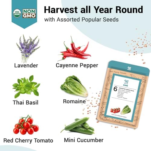 Assorted Seed Pods for All Hydroponics Growing Systems, 8 Pods with 600+ Seeds of Romaine, Basil, Cherry Tomato, Cucumber, Cayenne Pepper and Lavender - Image 3