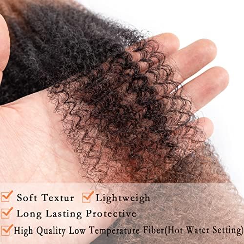 24 Inch Pre-Separated Springy Afro Twist Hair 8 Packs Black Pre-Fluffy Natural Curls are Perfect for Marley Crochet Hair Suitable for Black Women (1b / 27/613, 24 Inch (Pack of 8)) - Image 3