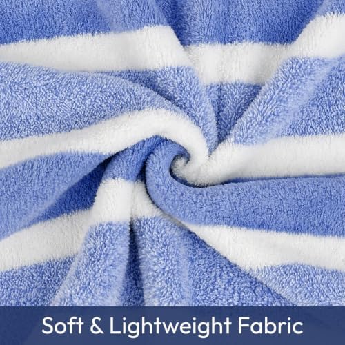 JML Bath Towels, 2 Pack, 27x55 in, Microfiber, Stripe Blue - Image 3