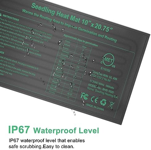 Seedling Heat Mat 4 Pack, MET Certified Heating Mat for Plants Grow Seed Starting Greenhouse, Waterproof Durable Germination Warm Hydroponic Heating Pad - Image 5