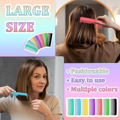 42 Pcs Wide Tooth Comb, Large Hair Detangling Comb, Wide Tooth Comb for Curly, Wet Dry Hair, No Handle Large Detangler Comb Styling Shampoo Comb, 7 Colors - Image 5