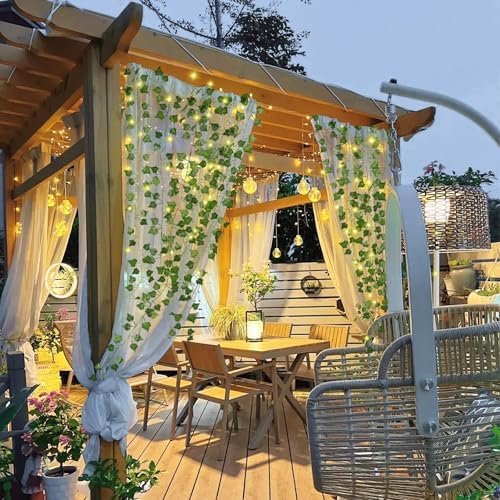 RECUTMS 12 Pack 86Ft Fake Ivy Vines with String Light for Room Decor - Image 6