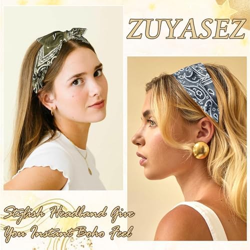 6 Pcs Bow Headbands for Women Paisley Print Hair Bands - Image 7