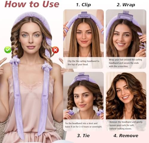 Gwabee Velvet Heatless Curls Overnight Hair Curlers to Sleep In - Image 5
