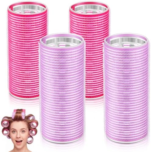 WILLBOND 4 Pcs Aluminum Thermal Hair Rollers for Women, 4.7 X 2 Inch by Willbond+Technology+Limited
