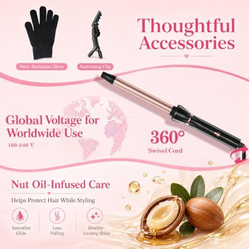 Hahahope 3/4 Inch Curling Wand, Long Barrel Ceramic Curler for Tight Curls - Image 6