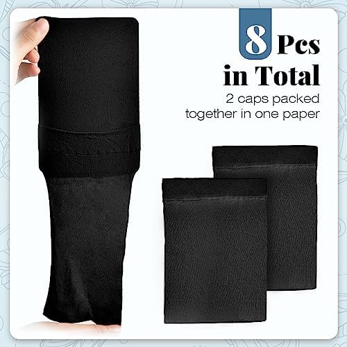 IKOCO Wig Cap, 8Pcs Stretchy Nylon Caps for Women, Black - Image 6