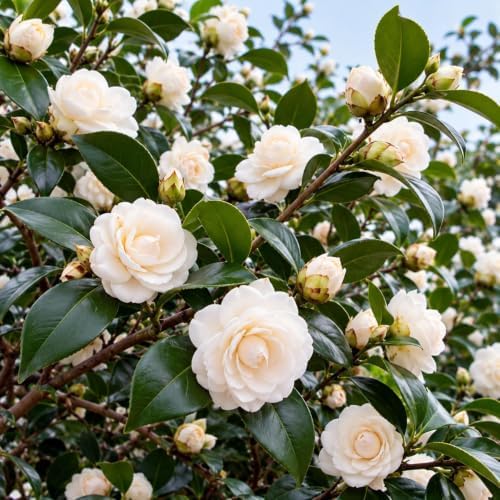 Sea Foam Camellia Shrub - 16-22" Tall Live Plant - 3 Gallon Pot - Image 5