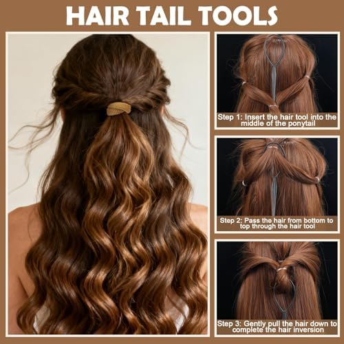 Brown Hair Accessories for Girls - 360 Pieces Cotton Toddler Hair Ties Brown Ponytail Holders, Hair Clips and Hair Tail Tools, Neutral Colors - Image 4