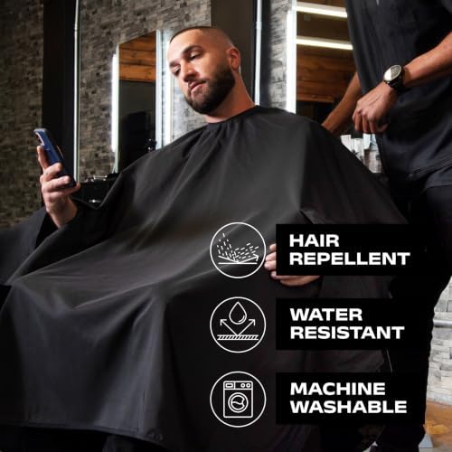 Barber Strong The Barber Cape Haircut Cover for Men, Hair Repelling and Static-Reducing Material, Water Resistant Fabric - Image 6