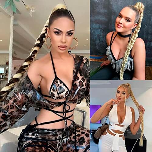 34'' Braided Ponytail Extension Natural Soft Synthetic Hair Piece for Women - Image 6