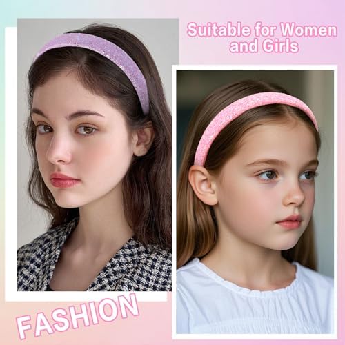Headbands for Girls, 3 Pack Sparkly Glitter Toddler Girls Headbands - Image 5