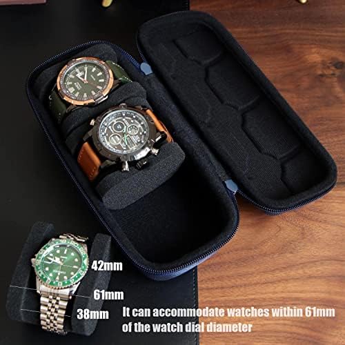 watch box organizer for men or Women 3 watch travel case Portable Storage watch display holder for Wristwatches and Smart Watches up to 61mm - Image 4