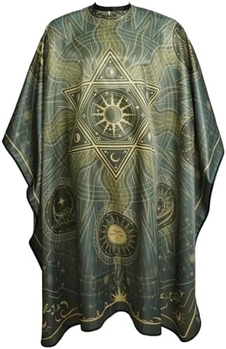 Barber Cape for Men Hairdresser Gown with Copper Snaps, 63"×56" (Sun) - Image 2
