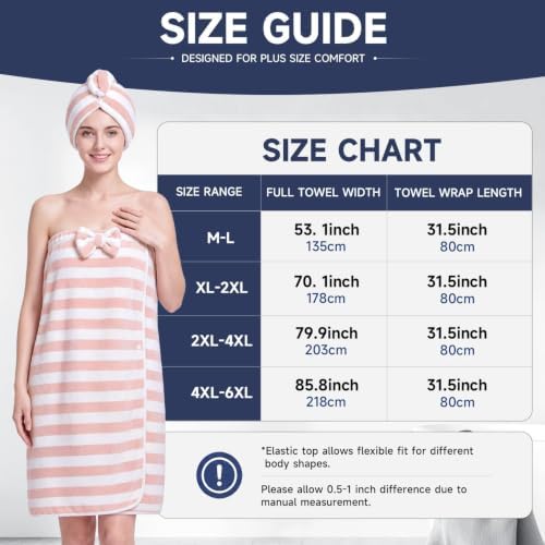 Oversized Bath Towel Wrap for Women with Plus Size Hair Dry Towel Set - Image 4