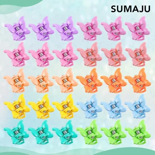 SUMAJU 80Pcs 0.6In Mini Butterfly Hair Claw Clips for Women Girls Barrettes - Image 6